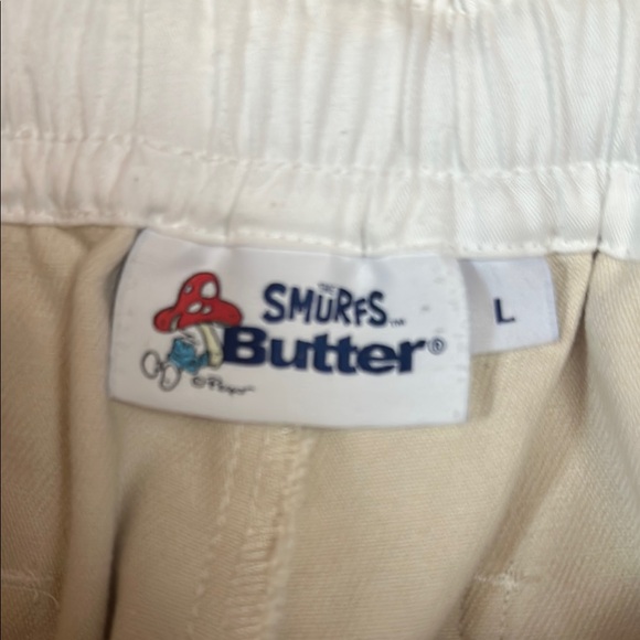 Butter goods X Smurf Embroidered Cream Pants - Picture 2 of 8